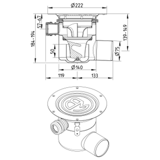 LATTIAKAIVO MULTI SÄÄD. HST 75 VAAKA 3XSIVUL.SIS.VESILUKKO