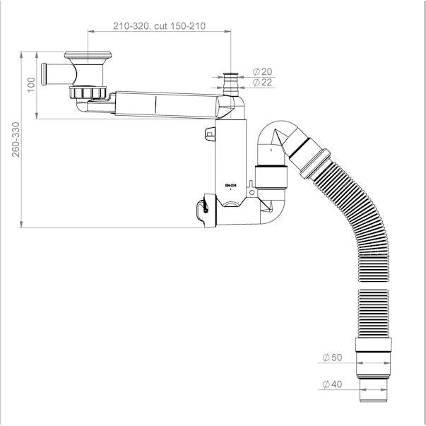 KEITTIÖVESILUKKO PREVEX SMARTLOC 1-ALTAINEN 70mm SIHTI