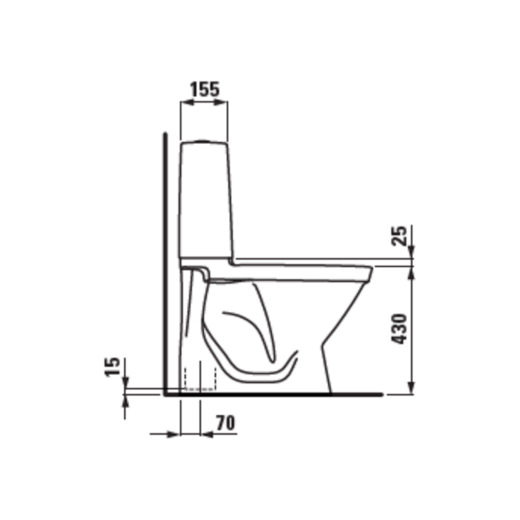 WC-istuin Laufen Rigo piilo S-lukko