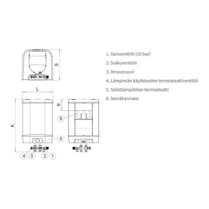 VEDENLÄMMITIN JÄSPI VLK-100 2 kW SEINÄMALLI