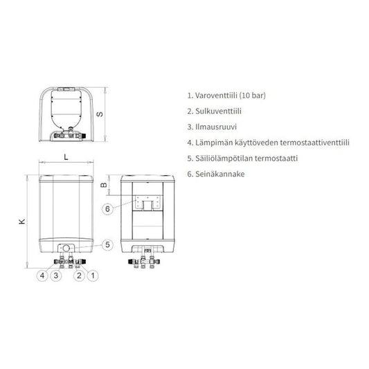 VEDENLÄMMITIN JÄSPI VLK-100 2 kW SEINÄMALLI