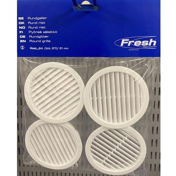 KALUSTESÄLEIKKÖ FRESH 81 MM PYÖREÄ, 4 KPL VALKOINEN