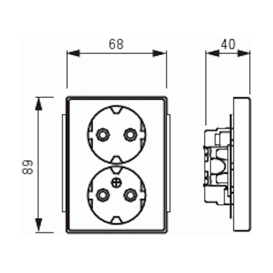 Pistorasia ABB Smart Buildings Impressivo 2S/16A/IP21 UKJ HL PUNAINEN