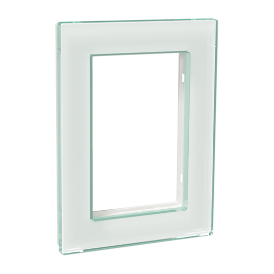 Peitelevy Schneider Electric Exxact 2-osainen Kehys Solid Lasi Valkoinen
