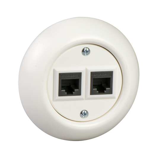 TELERASIA RENOVA 2XRJ45, CAT 6, VALKOINEN