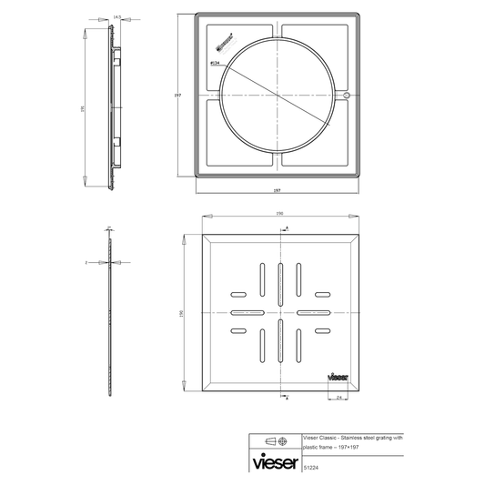 NELIÖKANSI VIESER 197x197 CLASSIC RST