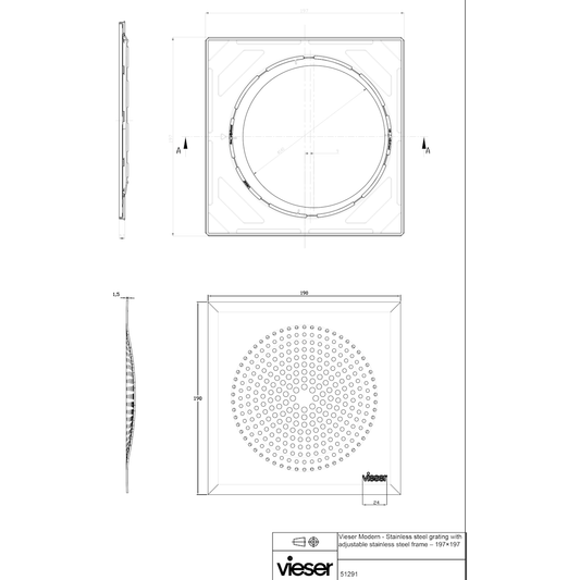 NELIÖKANSI VIESER 197x197 MODERN RST KEHYKSELLÄ