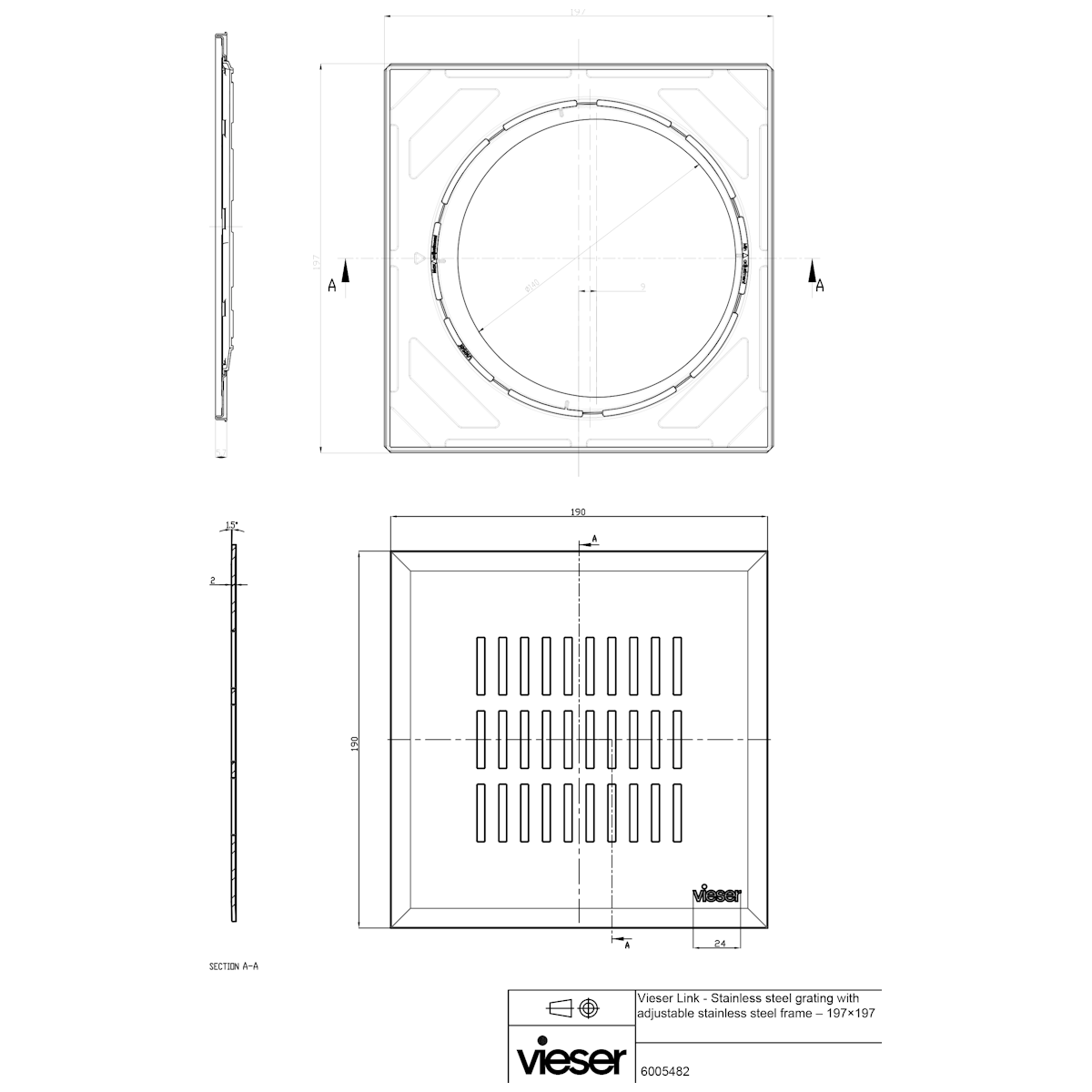 NELIÖKANSI VIESER 197x197 LINK TERÄSKEHYS