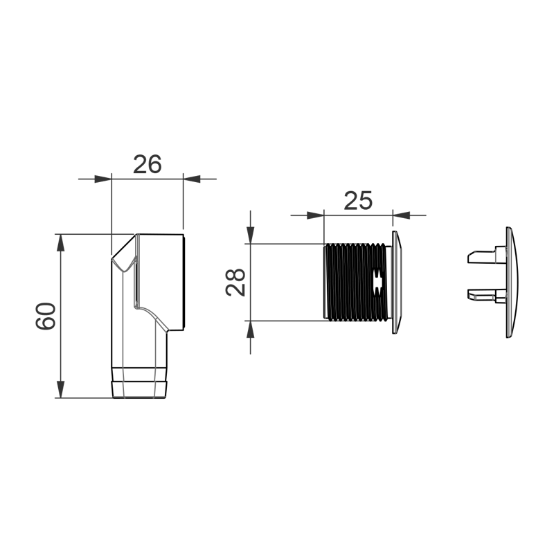YLIVUOTO PREVEX 13507 HOLKKI 25mm JA PEITELEVY