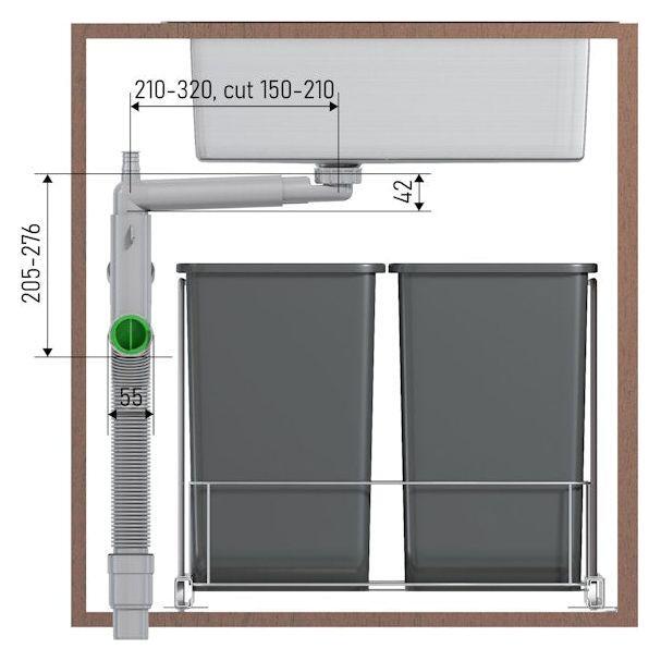 KEITTIÖVESILUKKO PREVEX SMARTLOC 2-ALTAINEN 70mm SIHTI