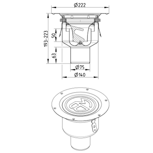 LATTIAKAIVO MULTI SÄÄD. HST 75 PYSTY SIS.VESILUKKO
