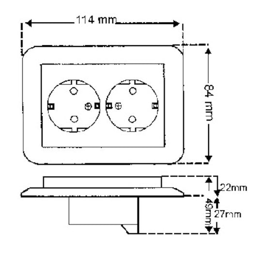 Pistorasia ELKO RS16 uppoasennus peitelevyllä maadoitettu-7020160524508