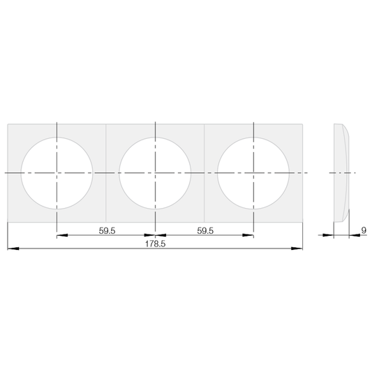 Berker-peitekehys 3-osainen kiiltävän musta