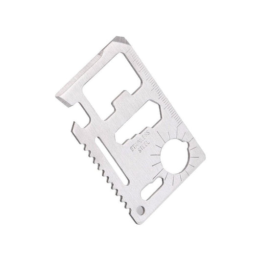 Selviytymiskortti erilaisilla toiminnoilla (monitoimityökalu)