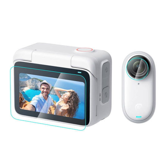 2 in 1 Screen and Lens Tempered Glass Film PULUZ  For Insta360 GO 3 (Transparent) - Kotikauppa