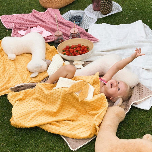 2in1 Blanket with Baby Comforter - Mustard - Kotikauppa