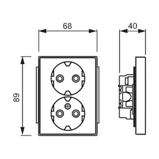 Pistorasia Impressivo 2S/16A/IP21 UKJ HL valkoinen