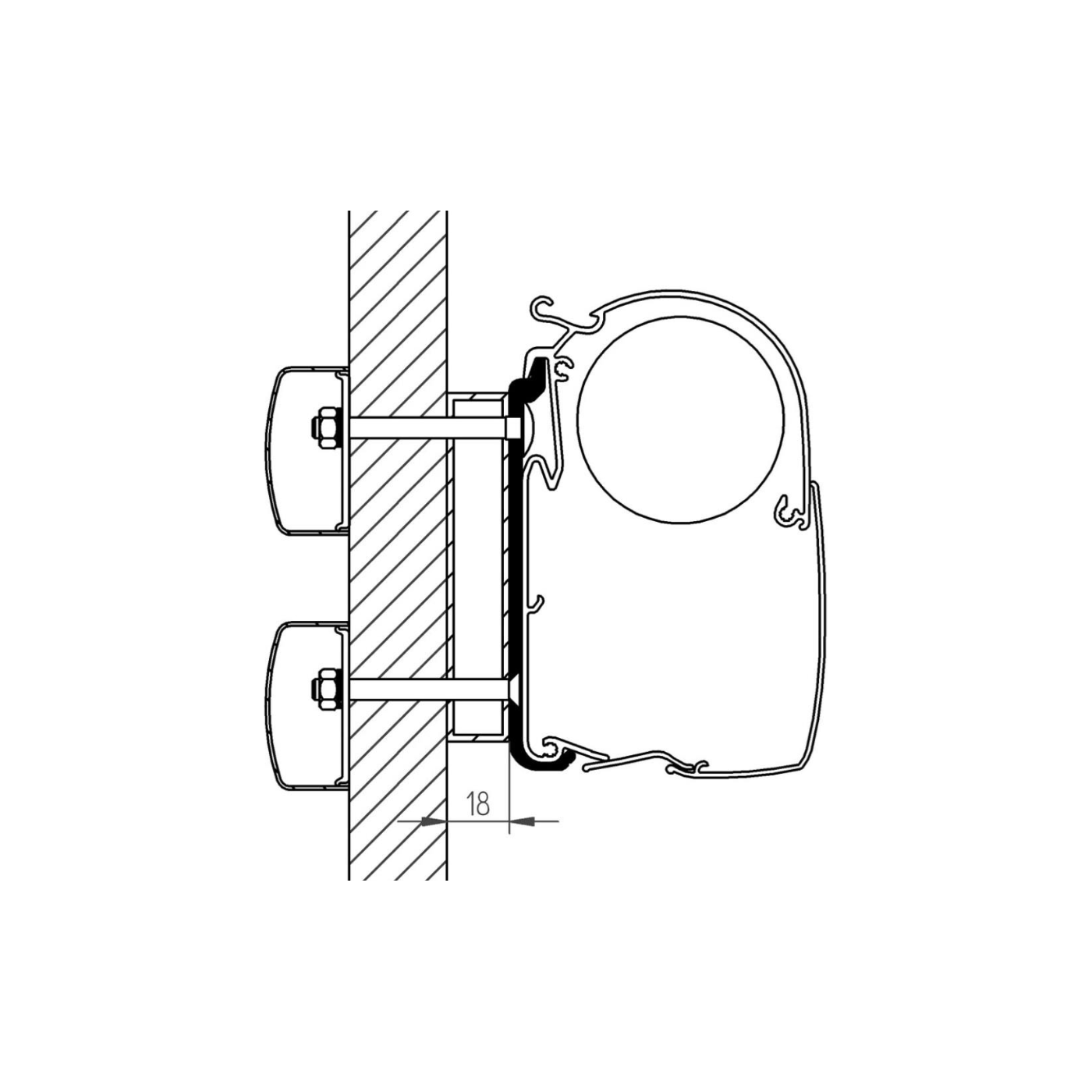 Thule kiinnityssarjan korokesarja Dethleffs Globebus 3,50m | 308003 | 5415182004640 | Kotikauppa | Thule