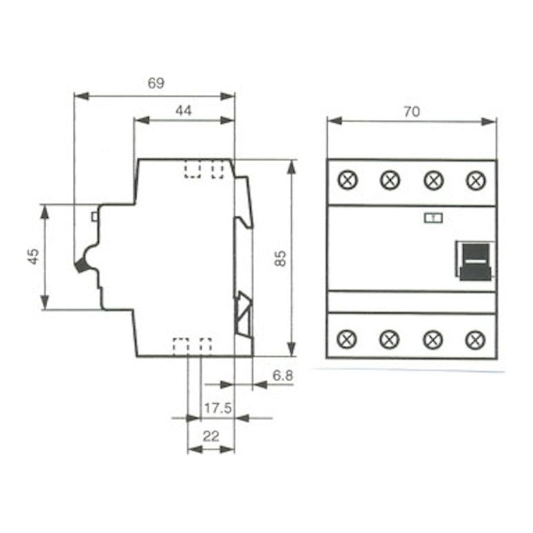 VIKAVIRTASUOJAKYTKIN ABB F204A 4x25A 30mA A-TYYPPI