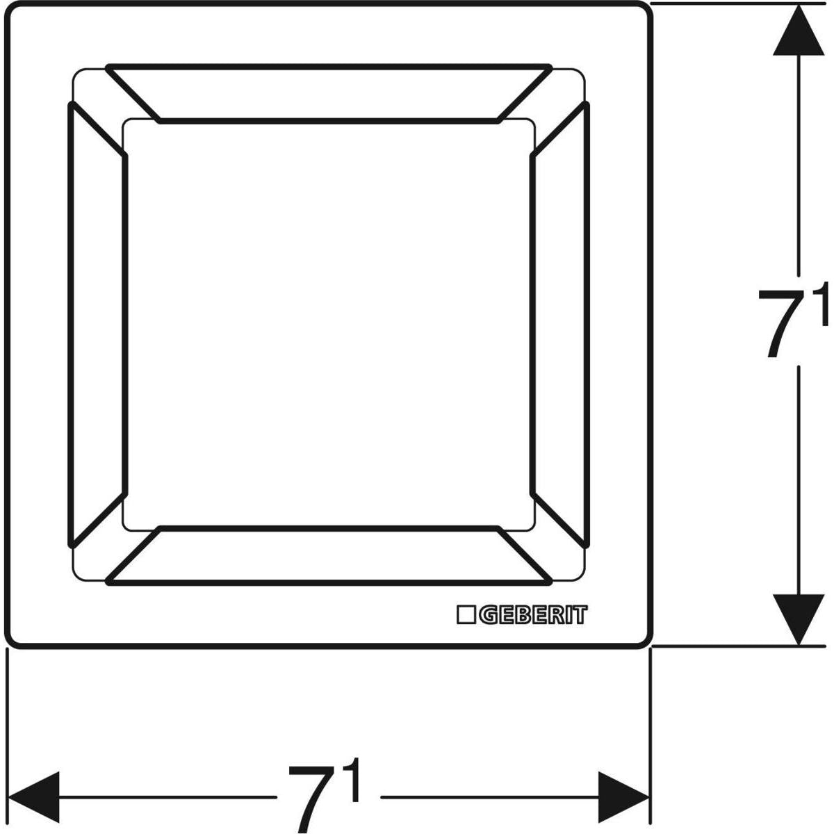 NELIÖKANSI GEBERIT 80x80mm RST