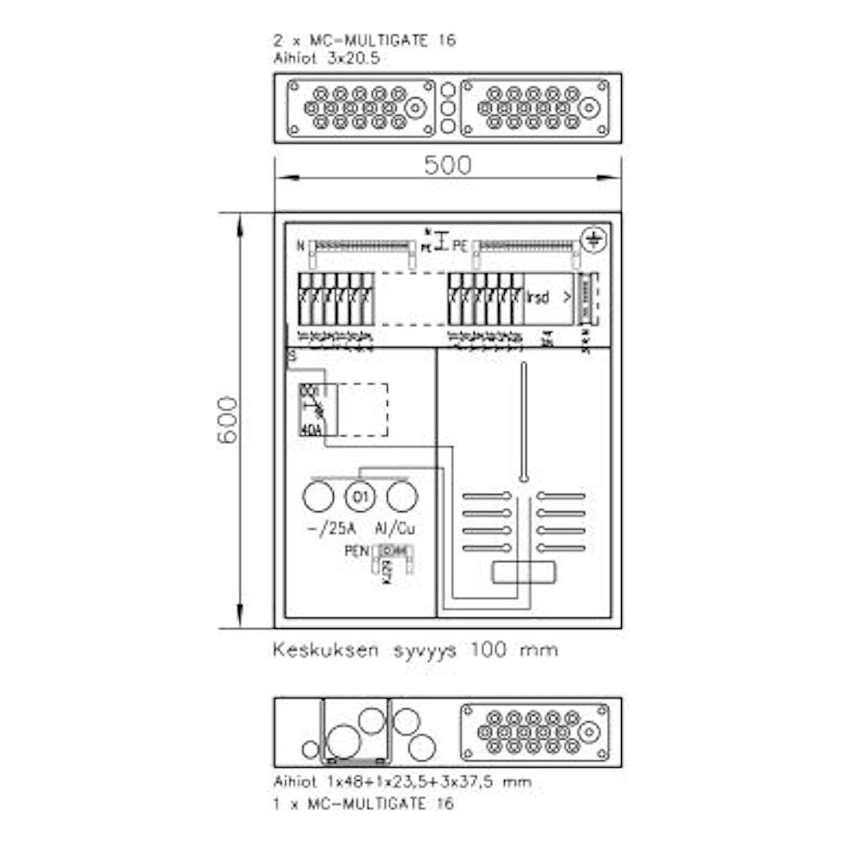 MITTAUSKESKUS UPPO/PI FE BOXER BOXER3412P25 V 25A IP30 FE