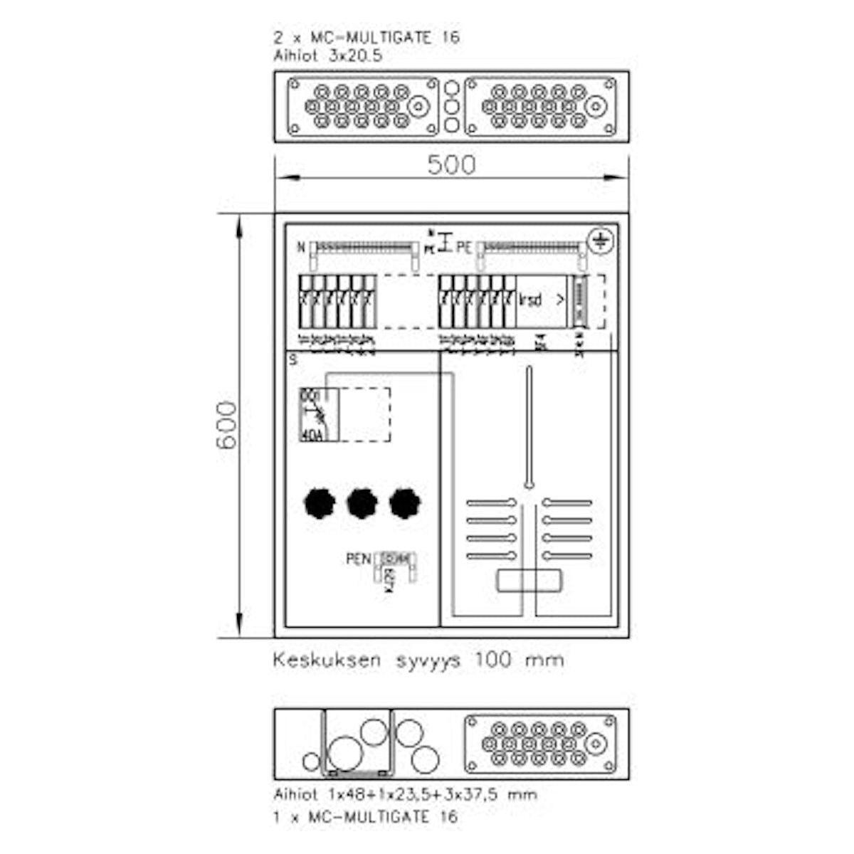MITTAUSKESKUS UPPO/PI FE BOXER BOXER3412K V 35A IP30 FE