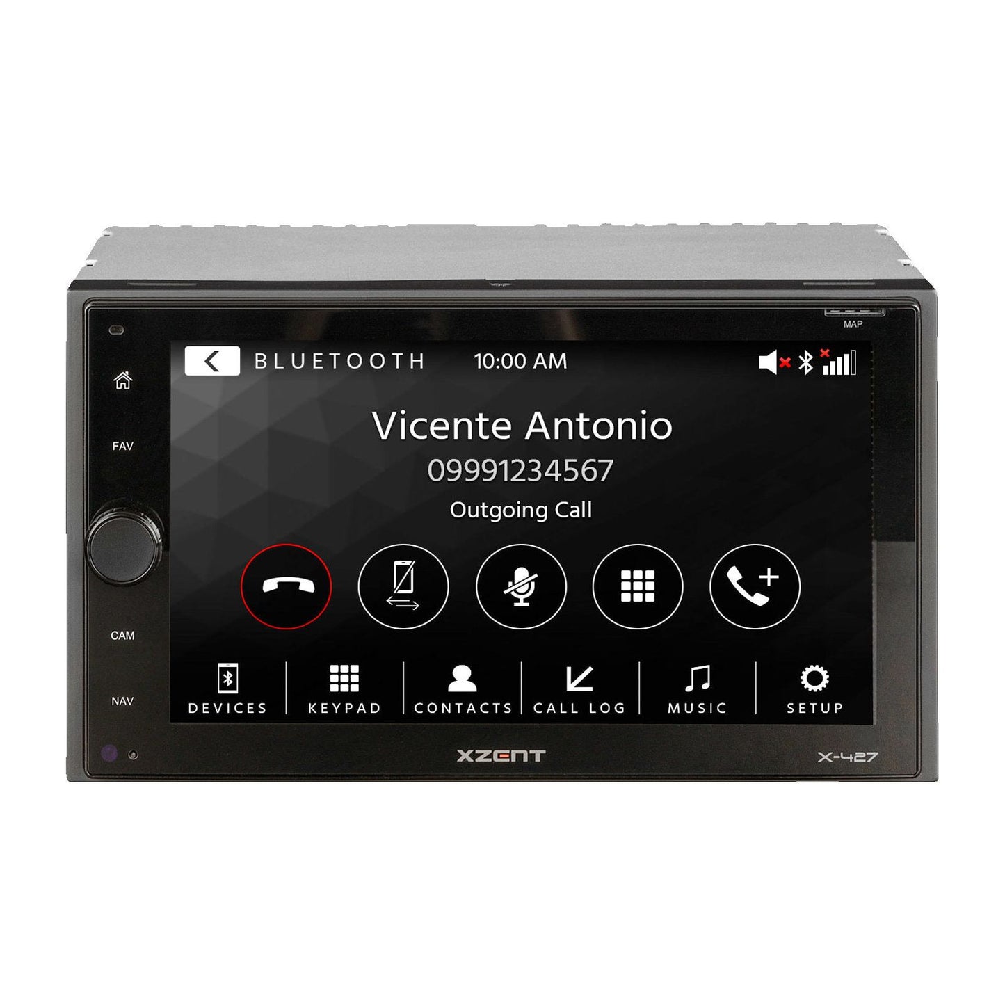 Xzent X-427 2-DIN multimediasoitin navigointi valmiudella