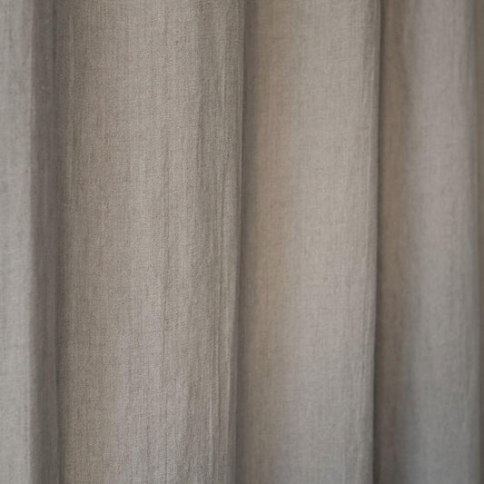 Pimentävä pellavaverho (tankoon sidottavat) - Luonnonvärinen - 2 kpl Setti - Linen Tales