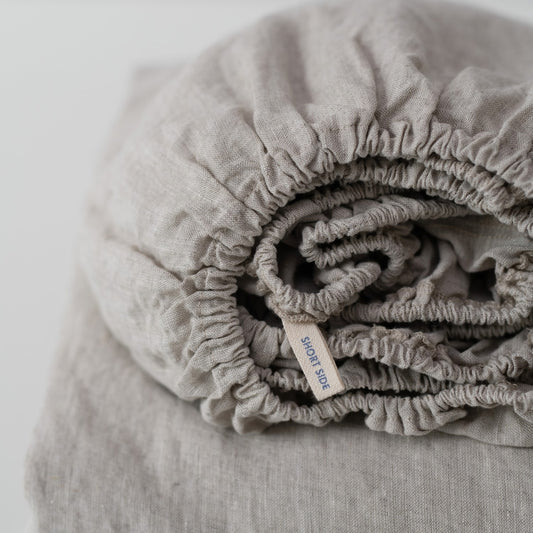 Pellavainen muotoonommeltu aluslakana Natural (140x200x20 cm) - Linen Tales