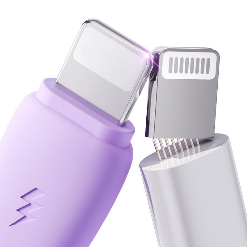 3in1 Joyroom Colorful USB to USB-C/Lightning/Micro USB Kaapeli 3.5A, 1m (purple) - Kotikauppa