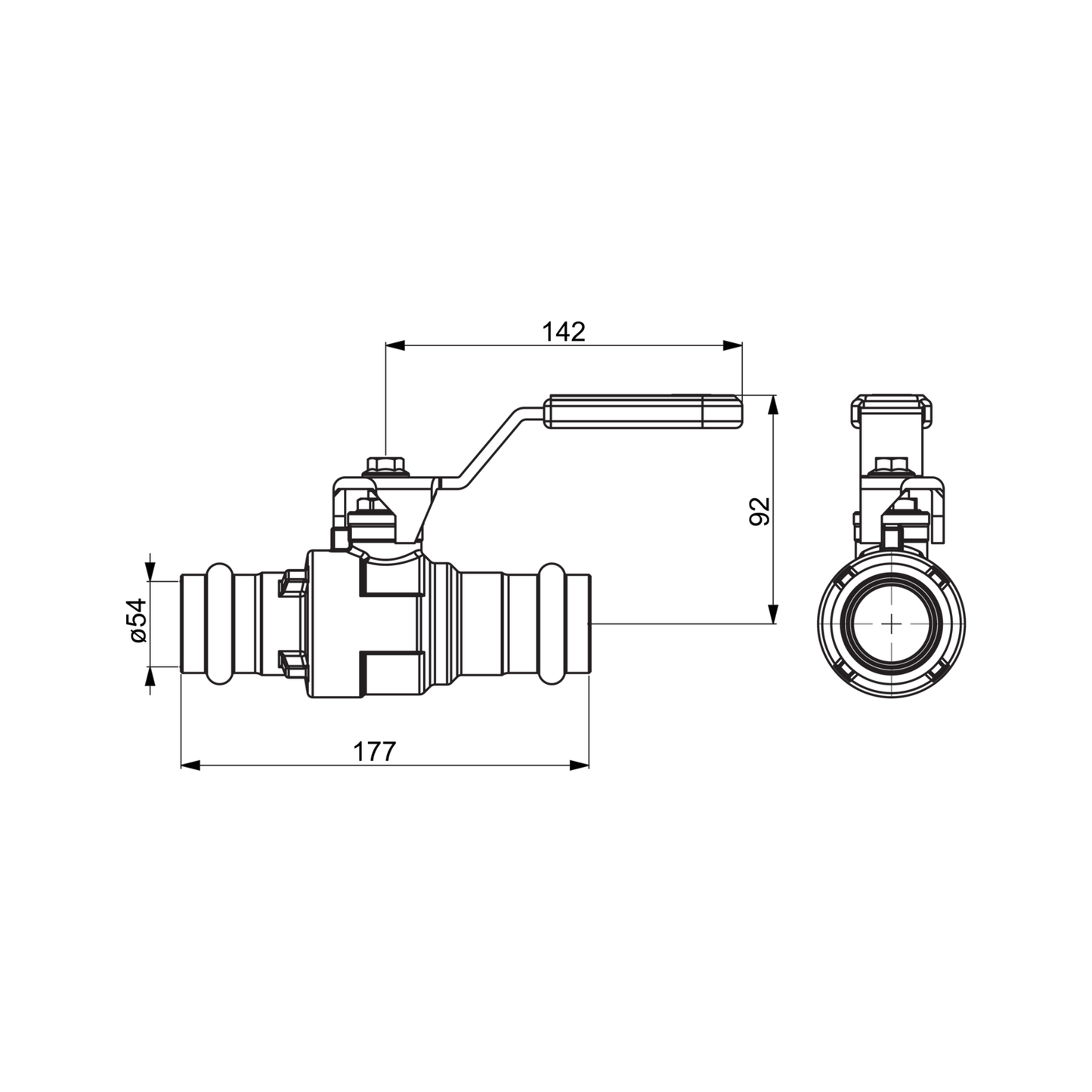 PALLOVENTTIILI ORAS EM 400154 54mm PN16