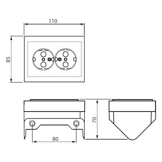 Pistorasia ABB Smart Buildings Impressivo 2S/16A/IP21 PPJ HL VALKOINEN kulma