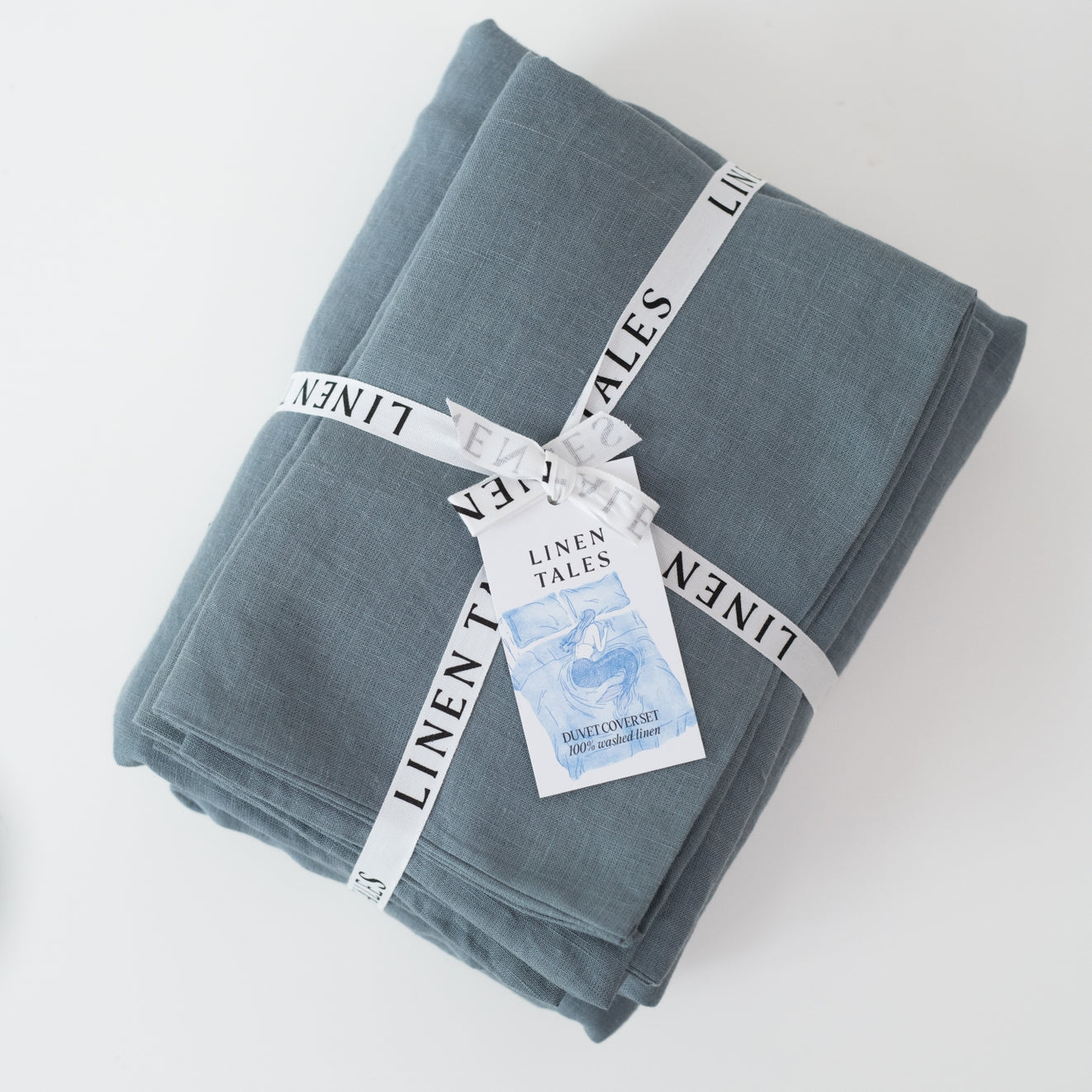Pellava pussilakanasetti - Blue Fog (Parivuode) - Linen Tales