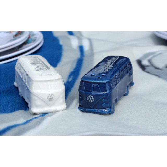 VW Collection T1 Bus Suola- ja Pippurisirottimet - Sininen ja Valkoinen