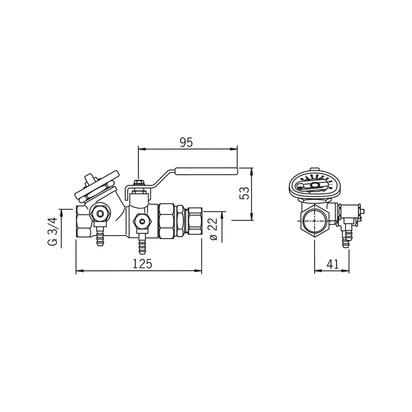 PUMPUN SÄÄTÖVENTTIILI ORAS 411022 3/4x22mm