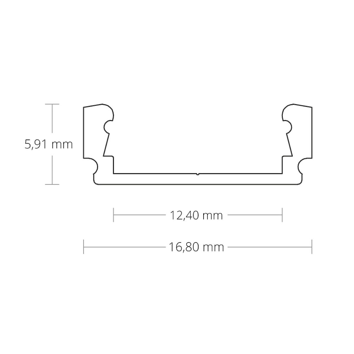 LED-PROFIILI GALAXY PL1 LED PINTA-AS.PROF.200cm MUSTA