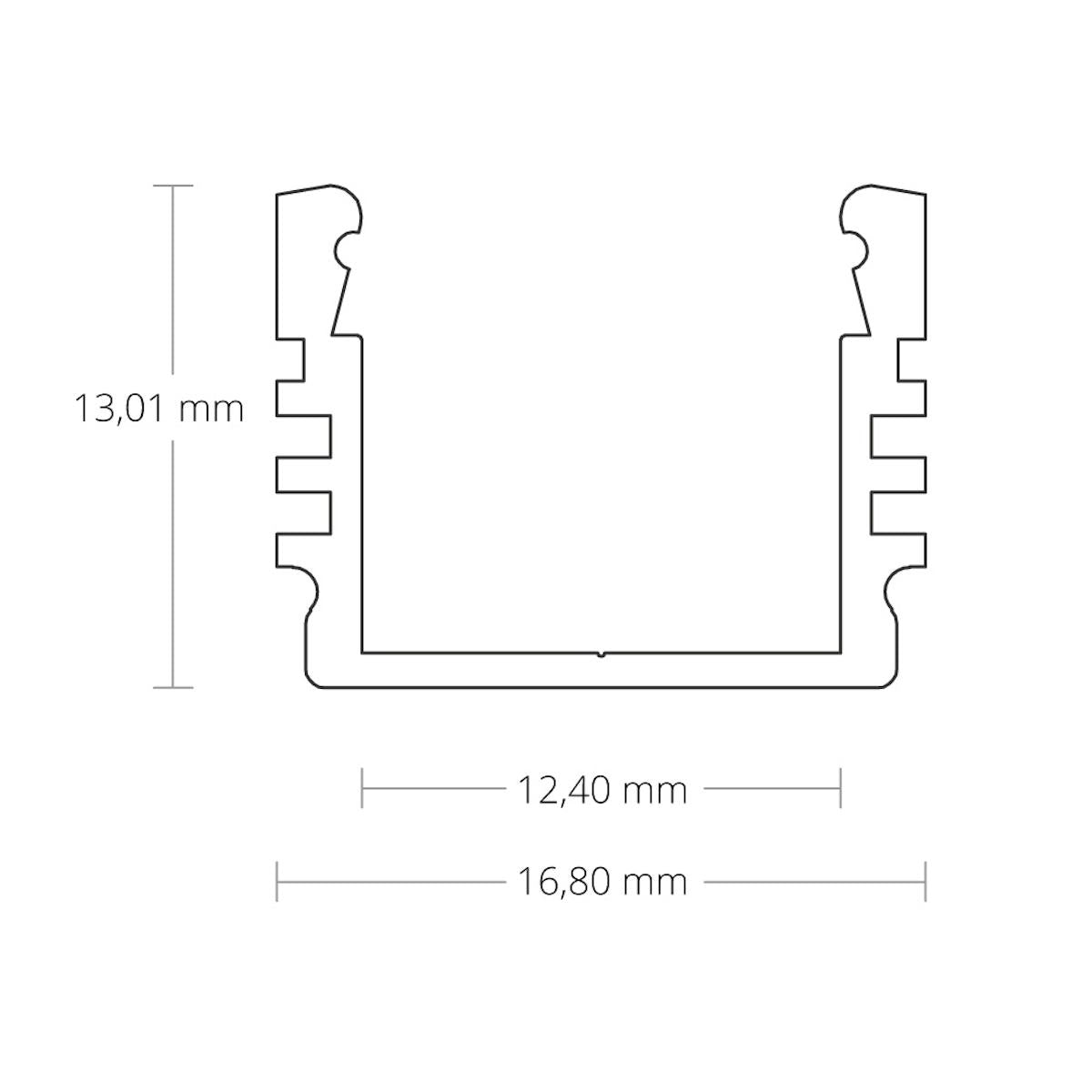 LED-PROFIILI GALAXY PL2 LED PINTA-AS.PROF.200cm MUSTA