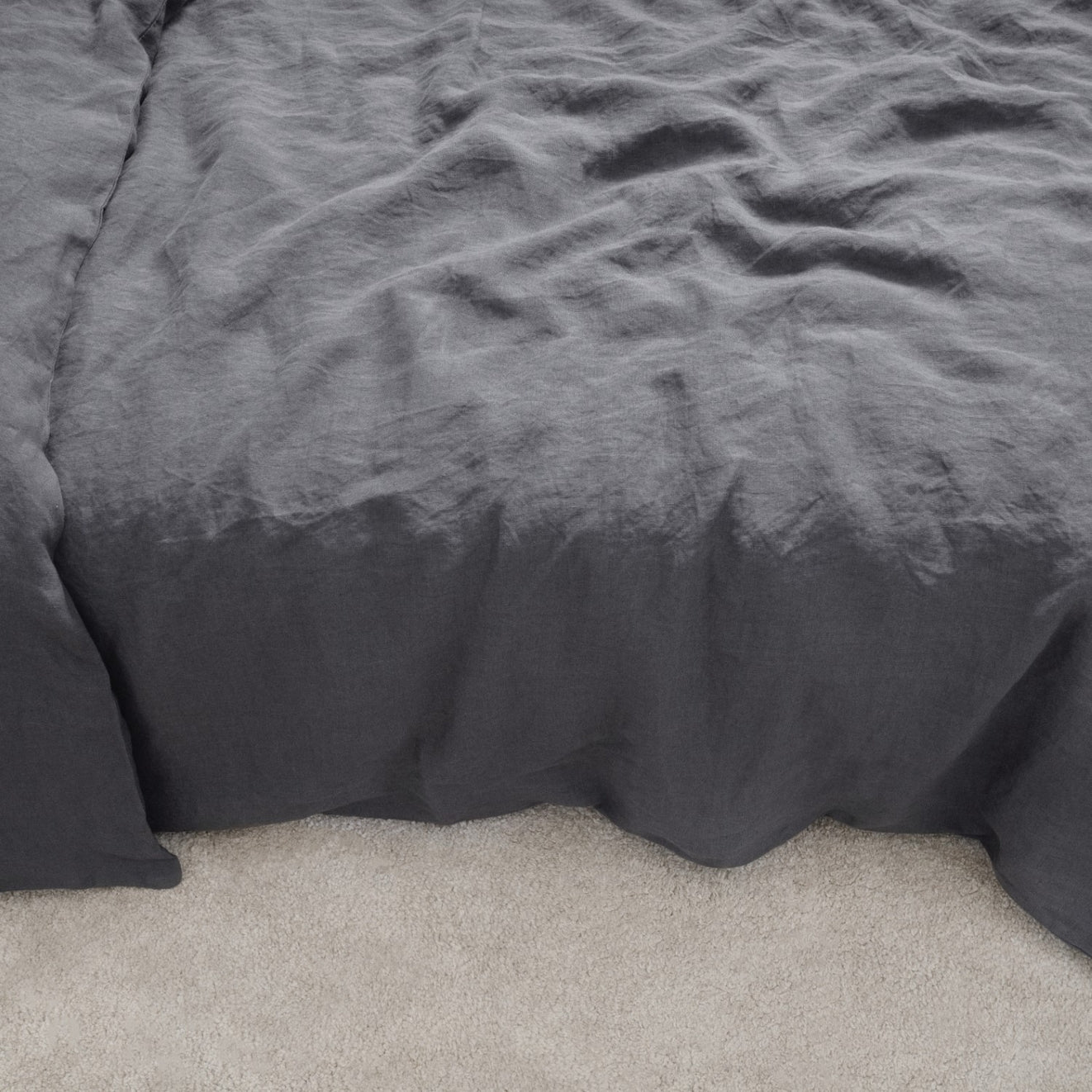 Pellava pussilakanasetti - Dark Grey (Parivuode) - Linen Tales