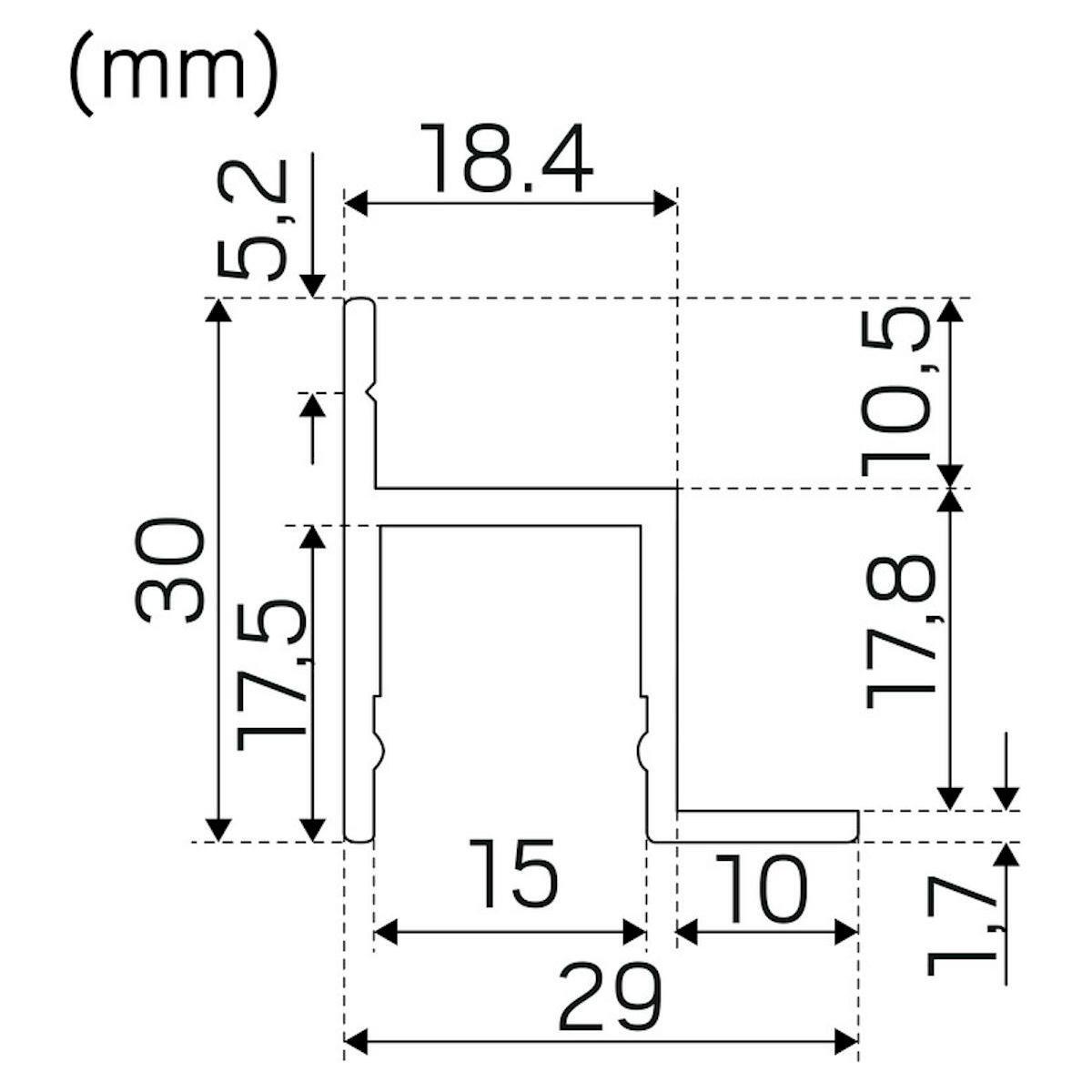 VALOPROFIILI/-NAUHA HIDDEN ALU 2m