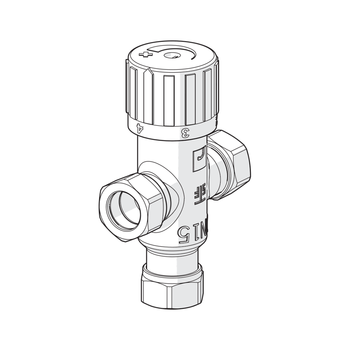 SEKOITUSVENTTIILI ORAS 421015 DN15 18mm +37 - +65C