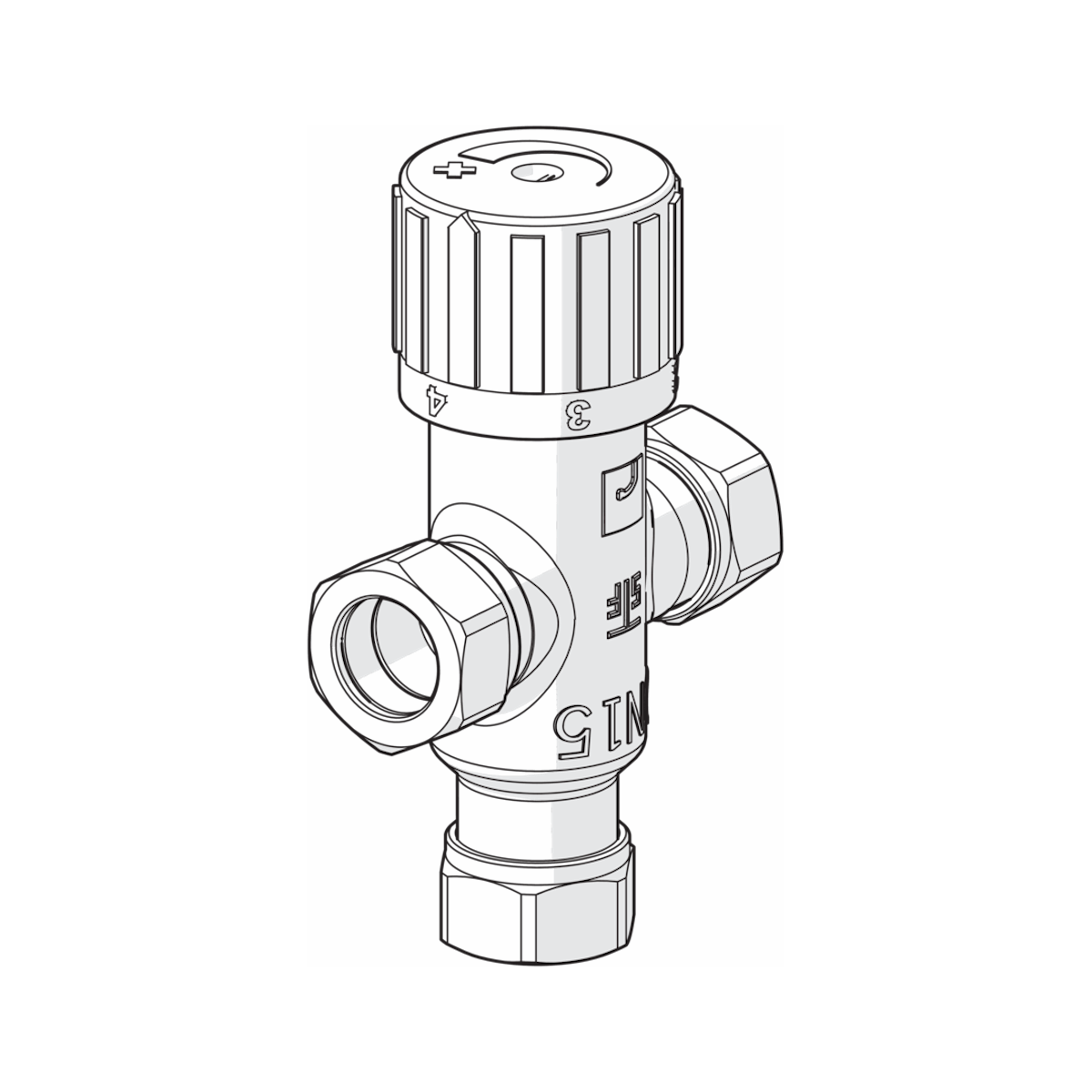 SYÖTTÖSEKOITUSVENTTIILI ORAS 421022 22mm 37-65C