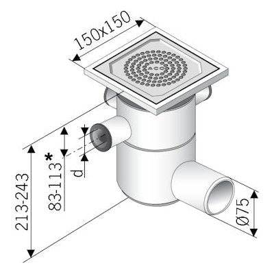 LATTIAKAIVO VAAKAMALLI ACO DN70 RST 2x32 +50 BETONI/MASSA 3308212 | 3308212 | 8590830117891 | ACO | Kotikauppa