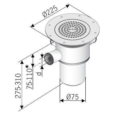 LATTIAKAIVO PYSTYMALLI ACO DN70 RST 2x32 +50 MATTA/KAKEL 3308223 | 3308223 | 8590830117907 | ACO | Kotikauppa