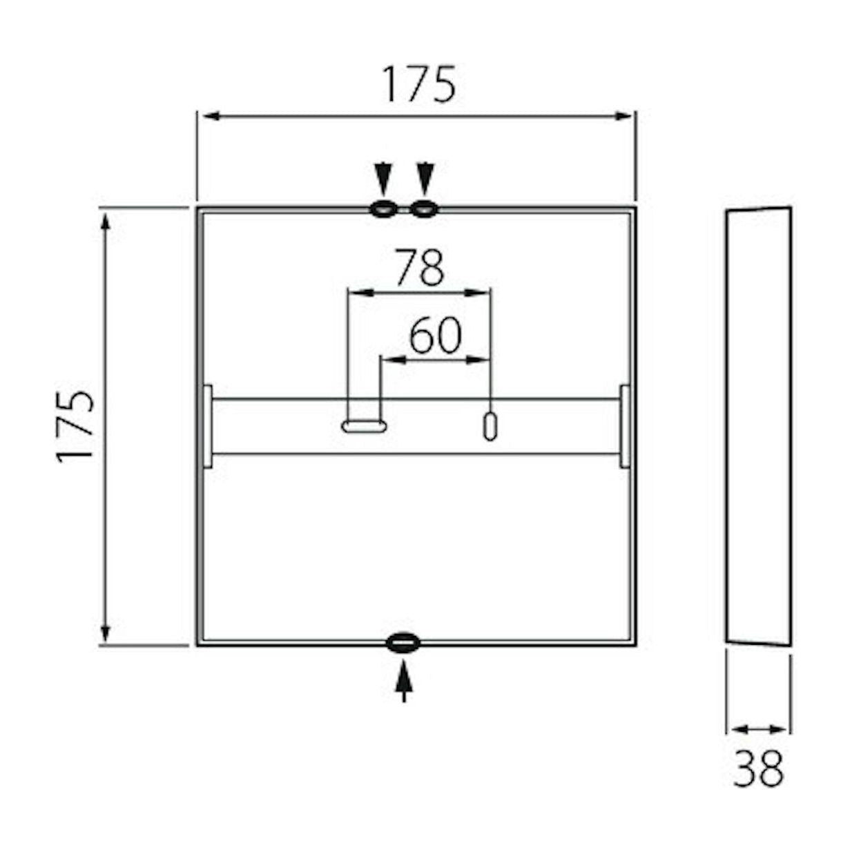 LED-yleisvalaisin Airam Kubo II 175, 12W/830, 175x175x38mm, himmennettävä, IP20, valkoinen/opaali