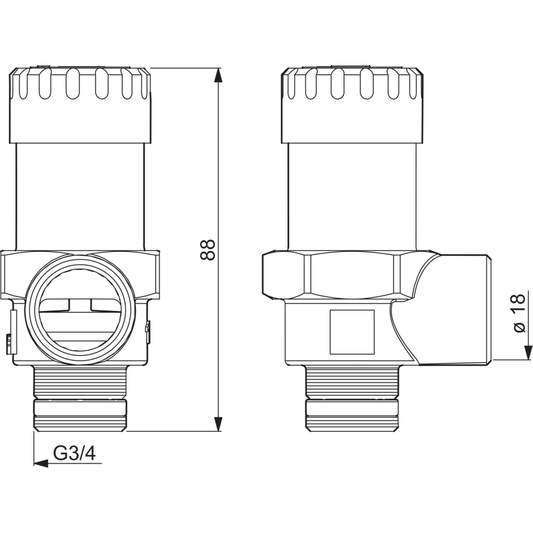 VAROVENTTIILI ORAS 430202 3/4x2,5bar EM