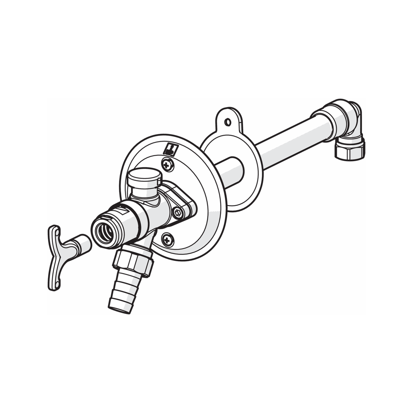 VESIPOSTIVENTTIILI ORAS 431420 DN20x3/4SK L=250-450mm