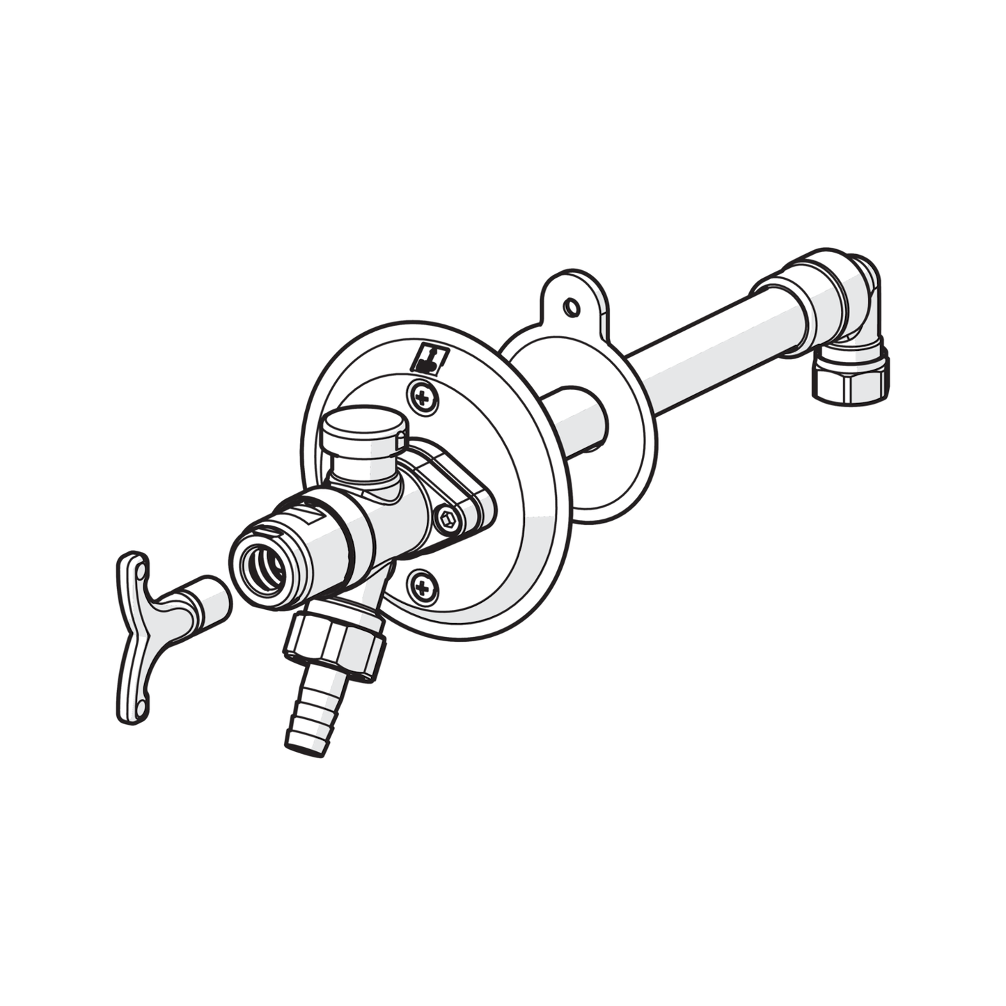 VESIPOSTIVENTTIILI ORAS 431520 DN20x3/4SK L=450-1000mm
