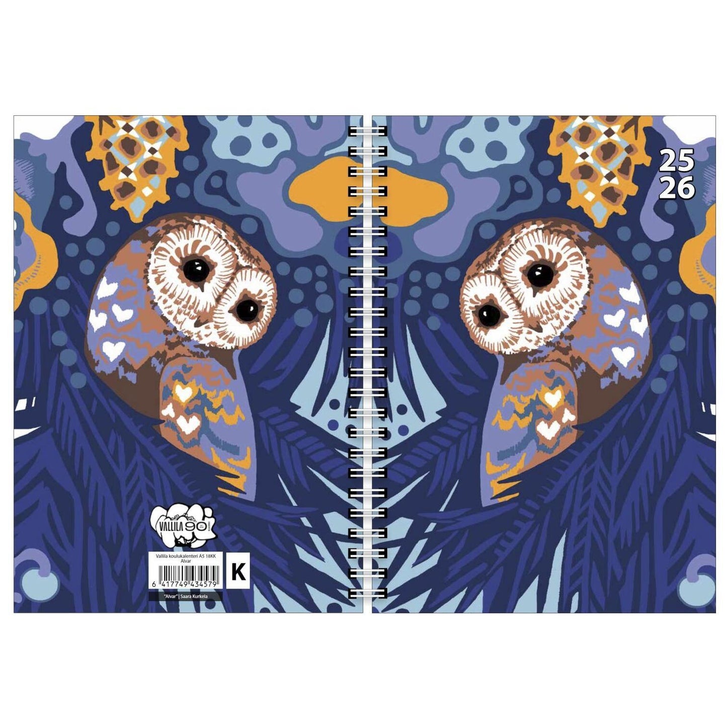Koulukalenteri Vallila 25-26 A5 18kk Pöllö