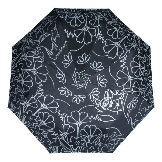 Sateenvarjo Luminary-Moomin kasaanmenevä heijastava musta