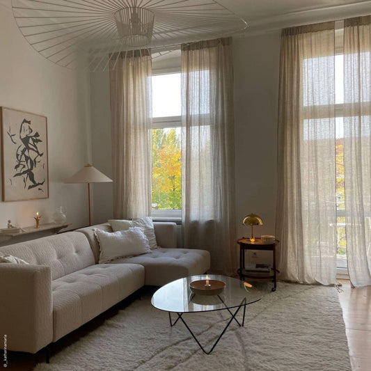 Pellavaverho (tankoon) - Luonnonvärinen - 2 kpl Setti - Linen Tales